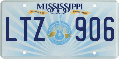 MS license plate LTZ906