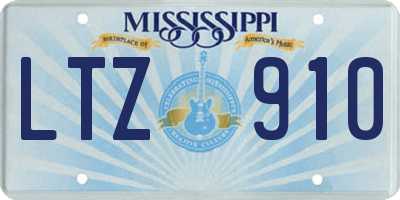 MS license plate LTZ910