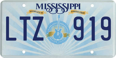 MS license plate LTZ919