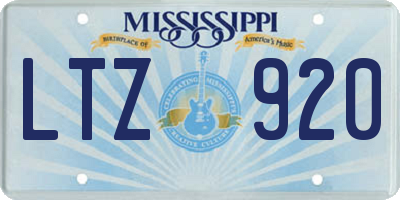 MS license plate LTZ920