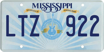 MS license plate LTZ922