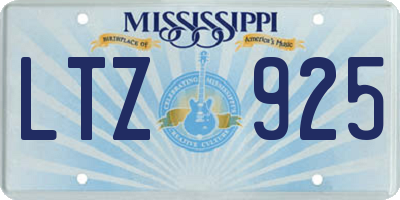 MS license plate LTZ925