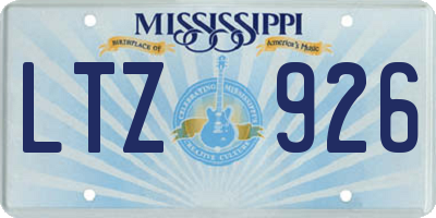 MS license plate LTZ926