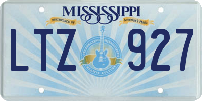 MS license plate LTZ927