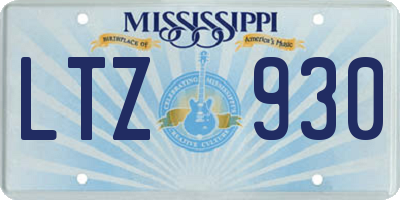 MS license plate LTZ930