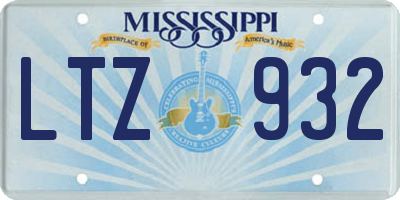 MS license plate LTZ932