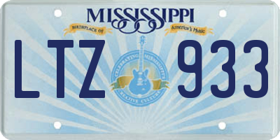 MS license plate LTZ933