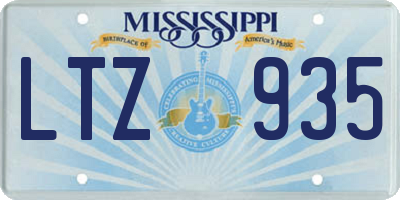 MS license plate LTZ935