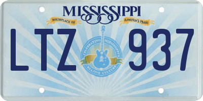 MS license plate LTZ937