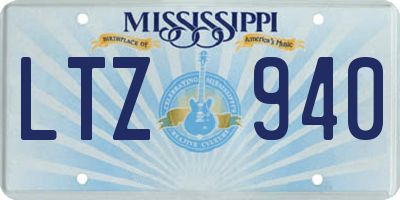MS license plate LTZ940