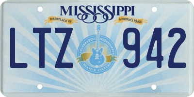 MS license plate LTZ942