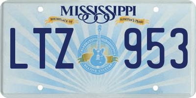 MS license plate LTZ953