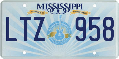 MS license plate LTZ958