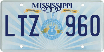 MS license plate LTZ960