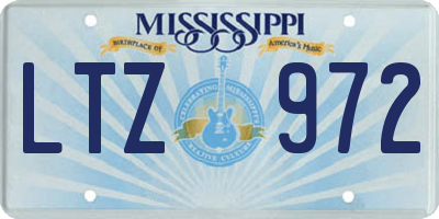 MS license plate LTZ972