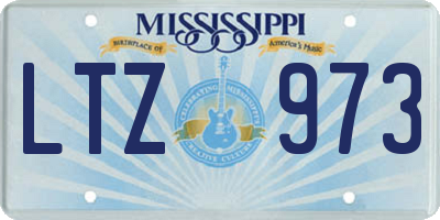 MS license plate LTZ973