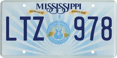 MS license plate LTZ978