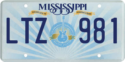 MS license plate LTZ981