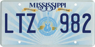 MS license plate LTZ982