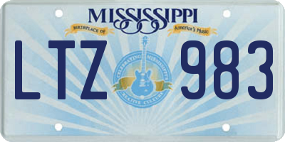 MS license plate LTZ983