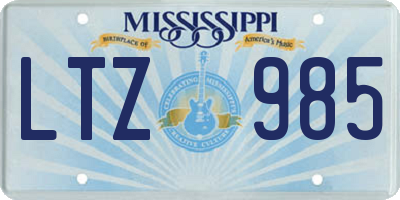 MS license plate LTZ985