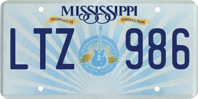 MS license plate LTZ986