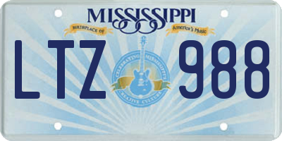 MS license plate LTZ988