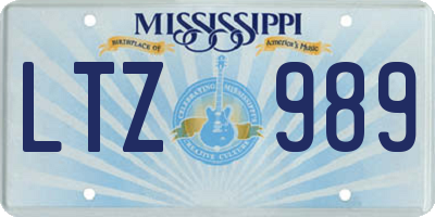 MS license plate LTZ989