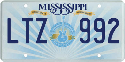 MS license plate LTZ992
