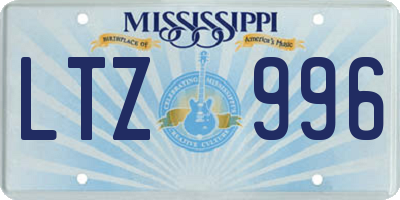 MS license plate LTZ996