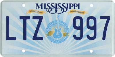 MS license plate LTZ997
