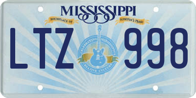 MS license plate LTZ998