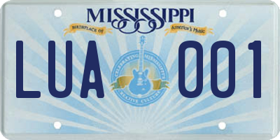 MS license plate LUA001