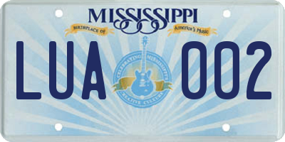 MS license plate LUA002