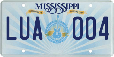 MS license plate LUA004
