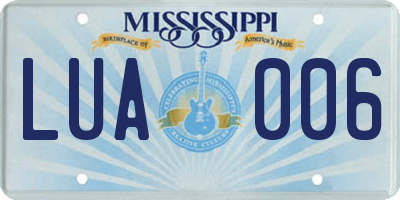 MS license plate LUA006