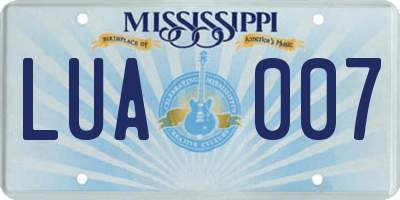 MS license plate LUA007