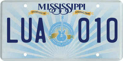MS license plate LUA010