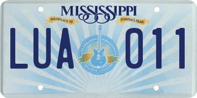 MS license plate LUA011