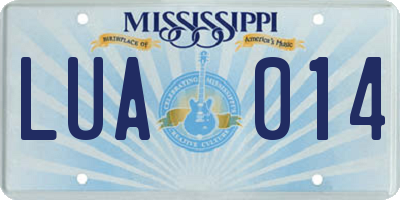 MS license plate LUA014