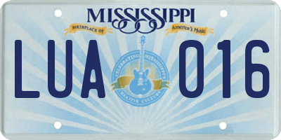 MS license plate LUA016