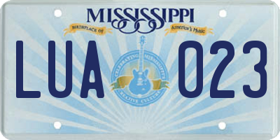 MS license plate LUA023
