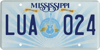 MS license plate LUA024