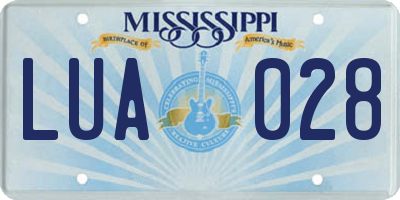 MS license plate LUA028