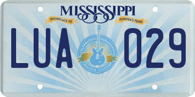 MS license plate LUA029