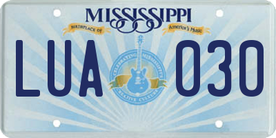 MS license plate LUA030