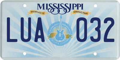 MS license plate LUA032