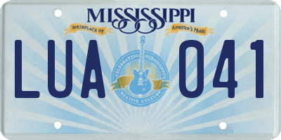 MS license plate LUA041