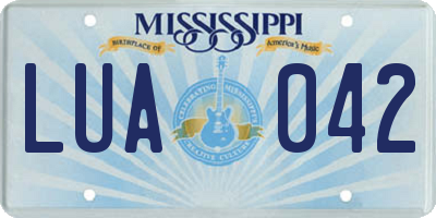 MS license plate LUA042