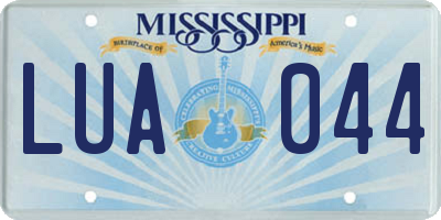 MS license plate LUA044